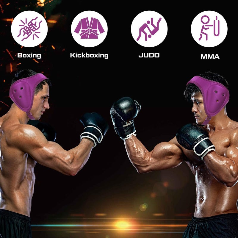 Jerify 2 Pcs Wrestling Headgear for Kids Youth Soft Grappling Headgear Wrestling Adjustable Ear Guard Protective(Dark Red) - Image 5